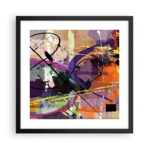 Affiche dans un cadre noir - Poster - Vous pouvez aller tout droit ou autour - 40x40 cm