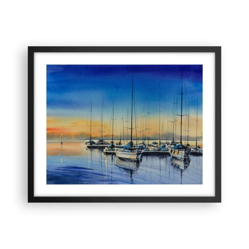 Affiche dans un cadre noir - Poster - Fin d'une belle journée - 50x40 cm