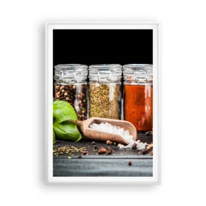 Affiche dans un cadre blanc - Poster - Pour que la vie ait du goût - 70x100 cm