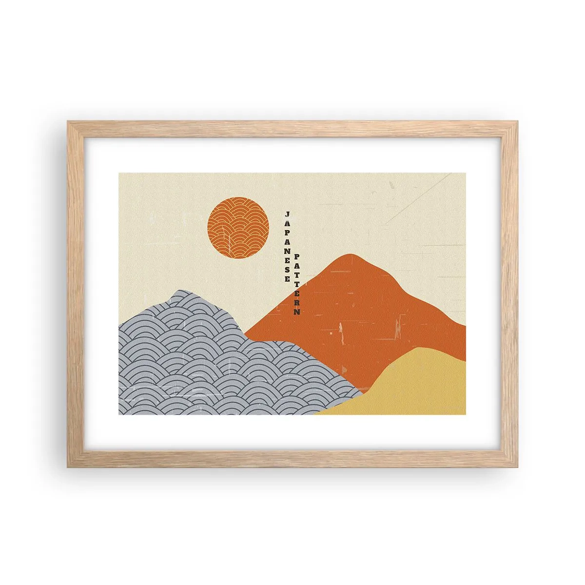 Affiche dans un chêne clair - Poster - Dans l'esprit japonais - 40x30 cm