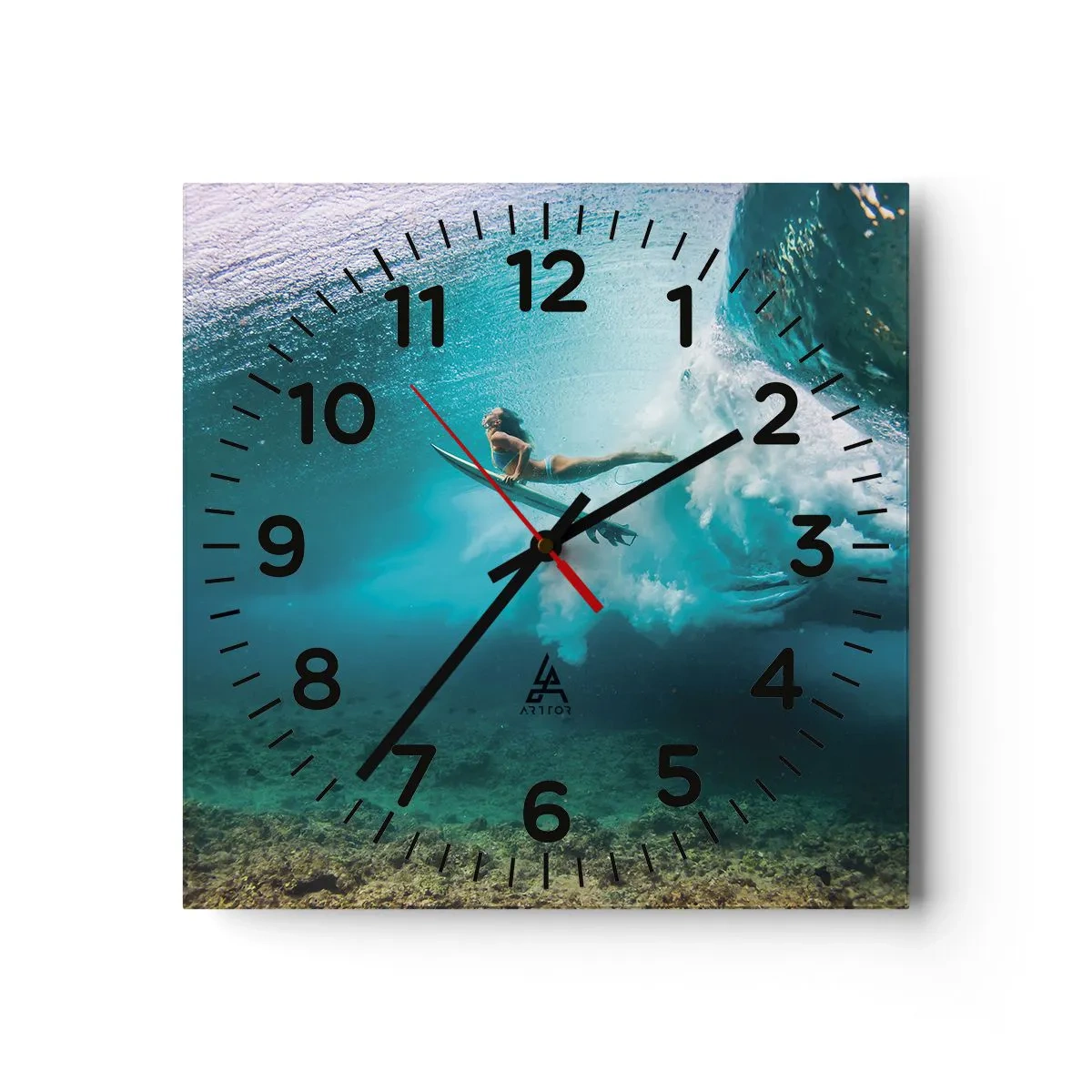 Horloge murale - Pendule murale - Monde sous marin - 30x30 cm