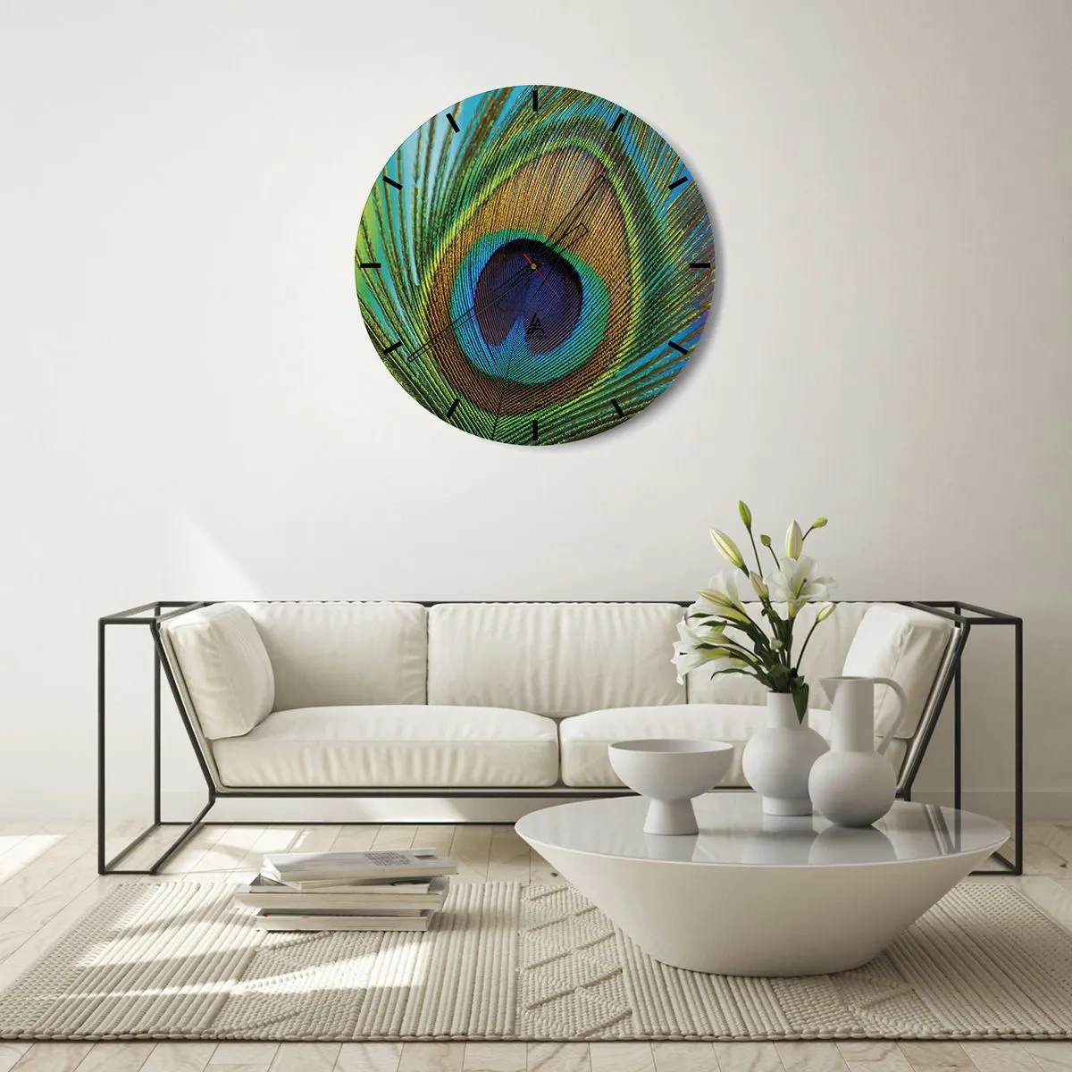 Horloge murale - Pendule murale - Les yeux dans les yeux - 30x30 cm