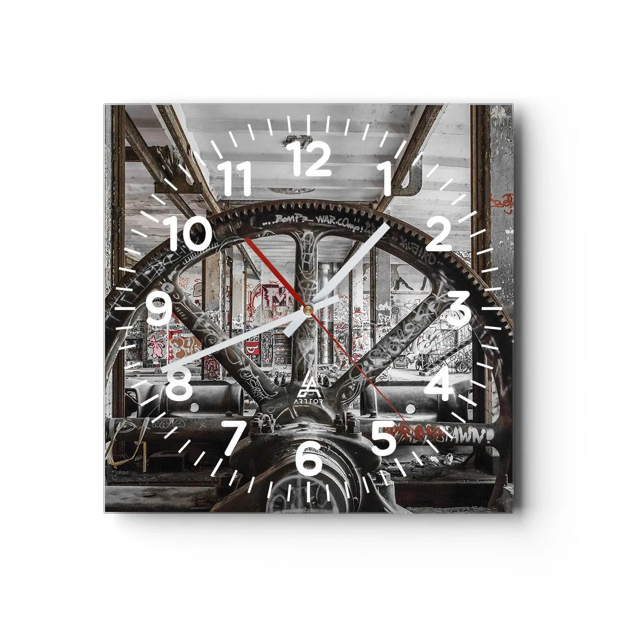 Horloge murale - Pendule murale - Vie secrète d'une usine - 30x30 cm