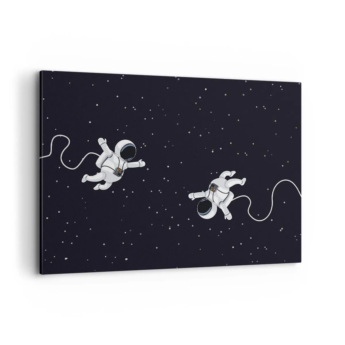 Impression sur toile - Image sur toile - Des astronautes flottant dans l'espace sur fond d'étoiles - 100x70cm - Sortie cosmique - Décoration murale moderne pour le salon et la chambre ARTTOR