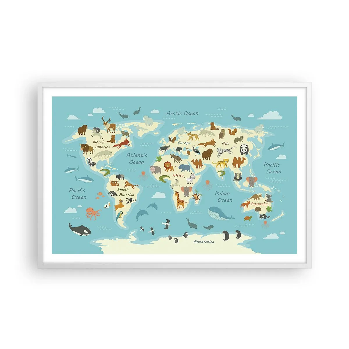 Affiche dans un cadre blanc - Poster - De bons voisins - 91x61 cm