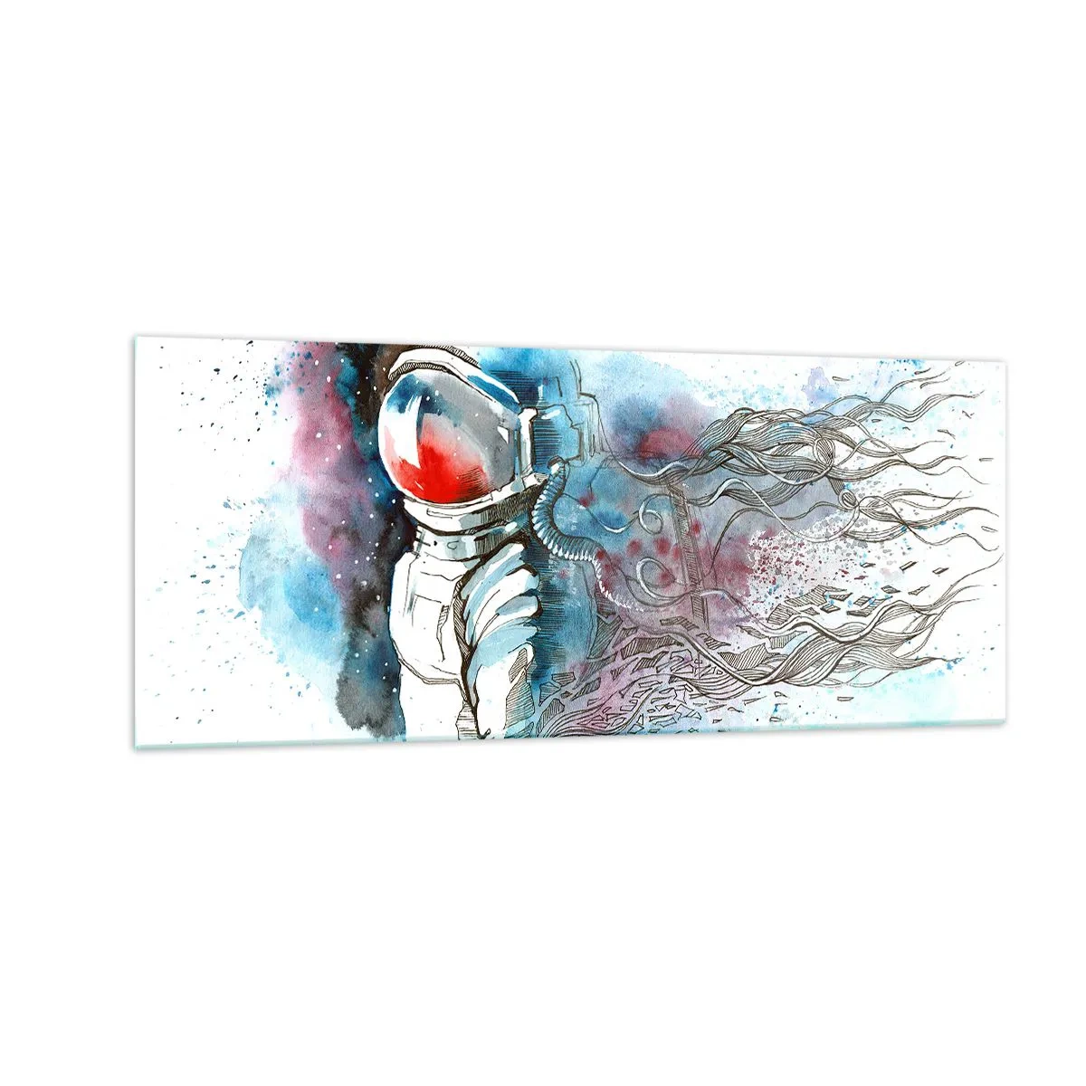Impression sur verre - Image sur verre - Seul avec l'espace - 100x40 cm