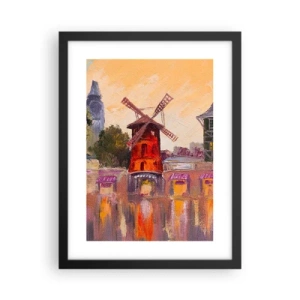 Affiche dans un cadre noir - Poster - Icones parisiennes – le Moulin rouge - 30x40 cm