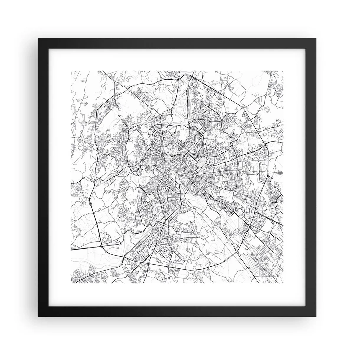 Affiche dans un cadre noir - Poster - Cercle romain - 40x40 cm