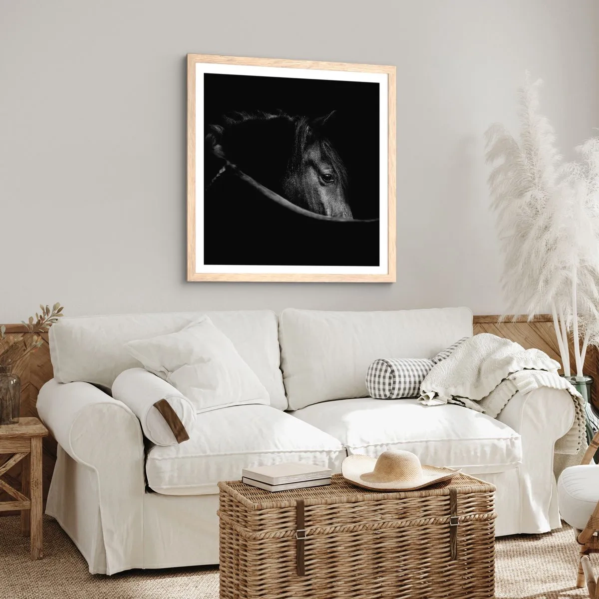 Affiche dans un chêne clair - Poster - Prince Noir - 40x40 cm