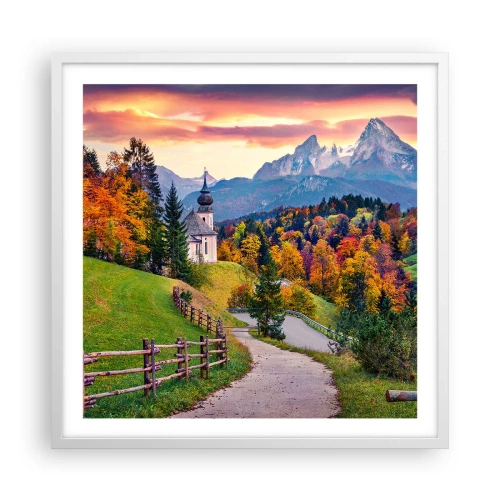 Affiche dans un cadre blanc - Poster - Paysage comme peind - 60x60 cm