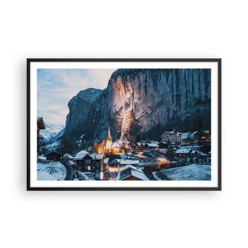 Affiche dans un cadre noir - Poster - Esprit brillant de l'hiver - 91x61 cm