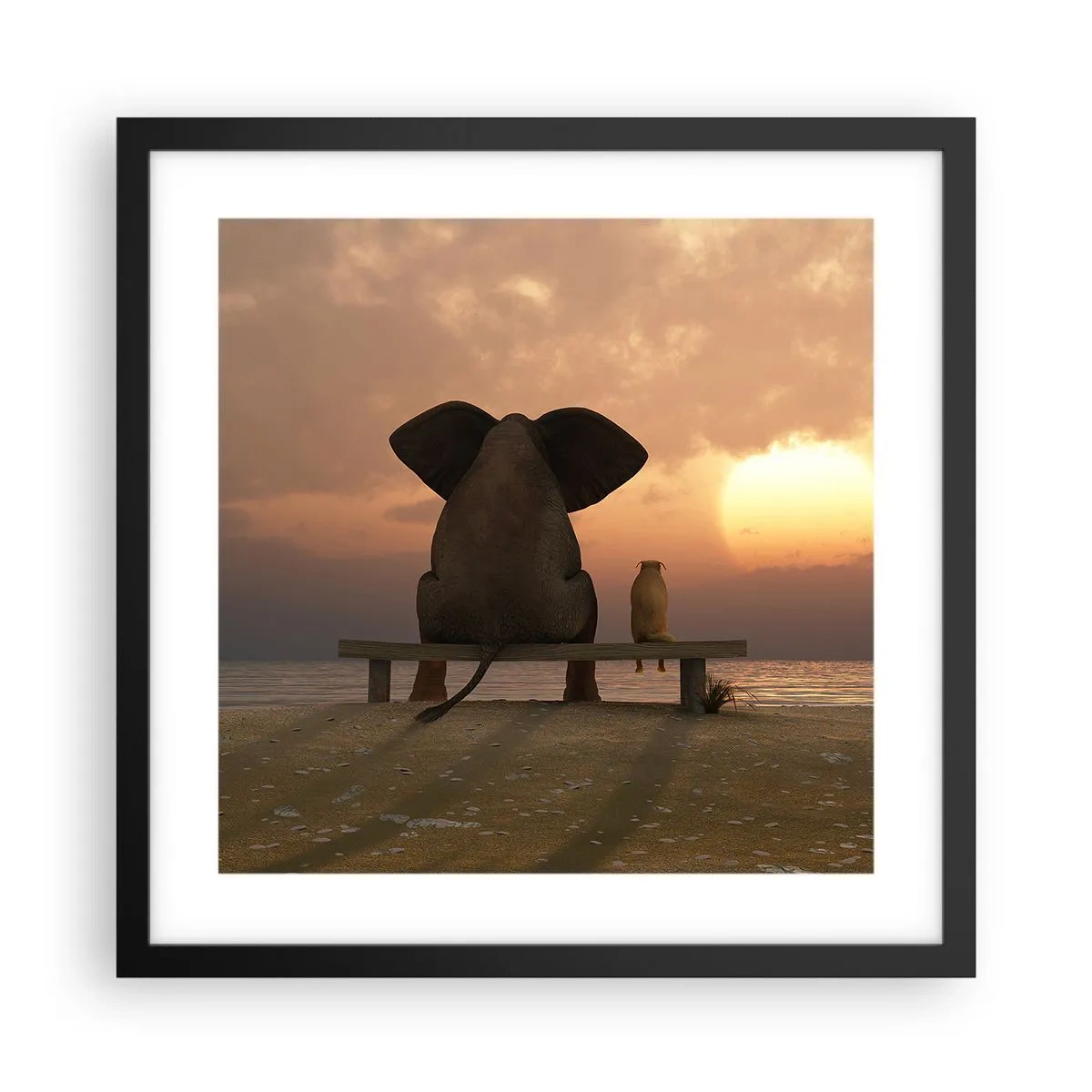 Affiche dans un cadre noir - Poster - C'est bon de garder le silence ensemble - 40x40 cm