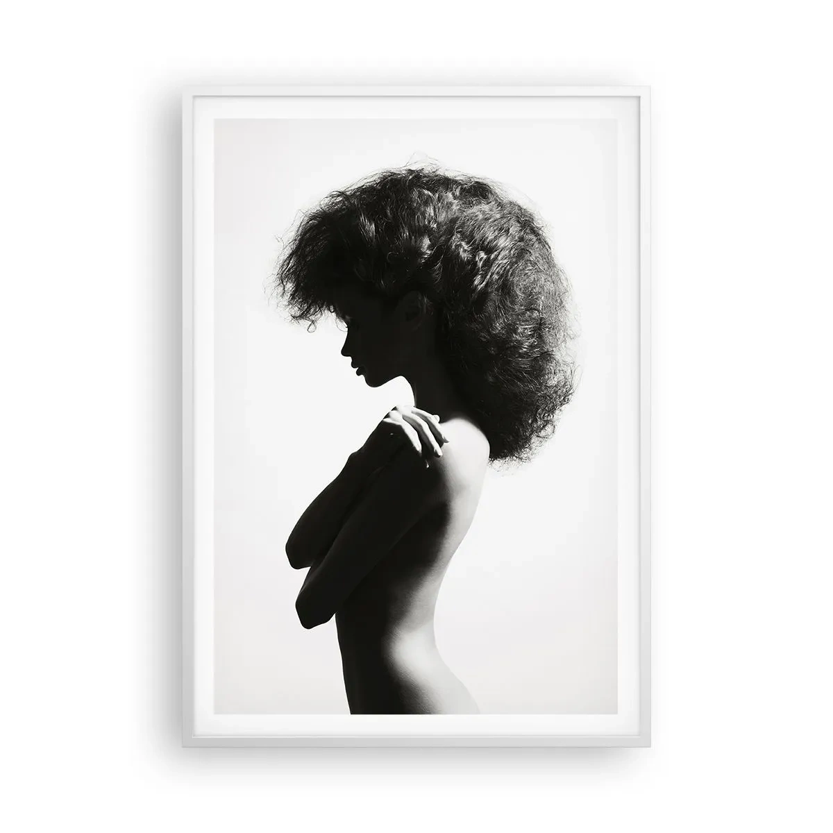 Affiche dans un cadre blanc - Poster - Comme une fleur au bout d'une fine tige - 70x100 cm