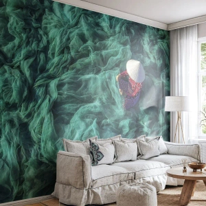 Papier Peint Photo Standard Eco - Dans une mer de filet - Filet de pêche, Femme, Viêt Nam - 400x280 cm