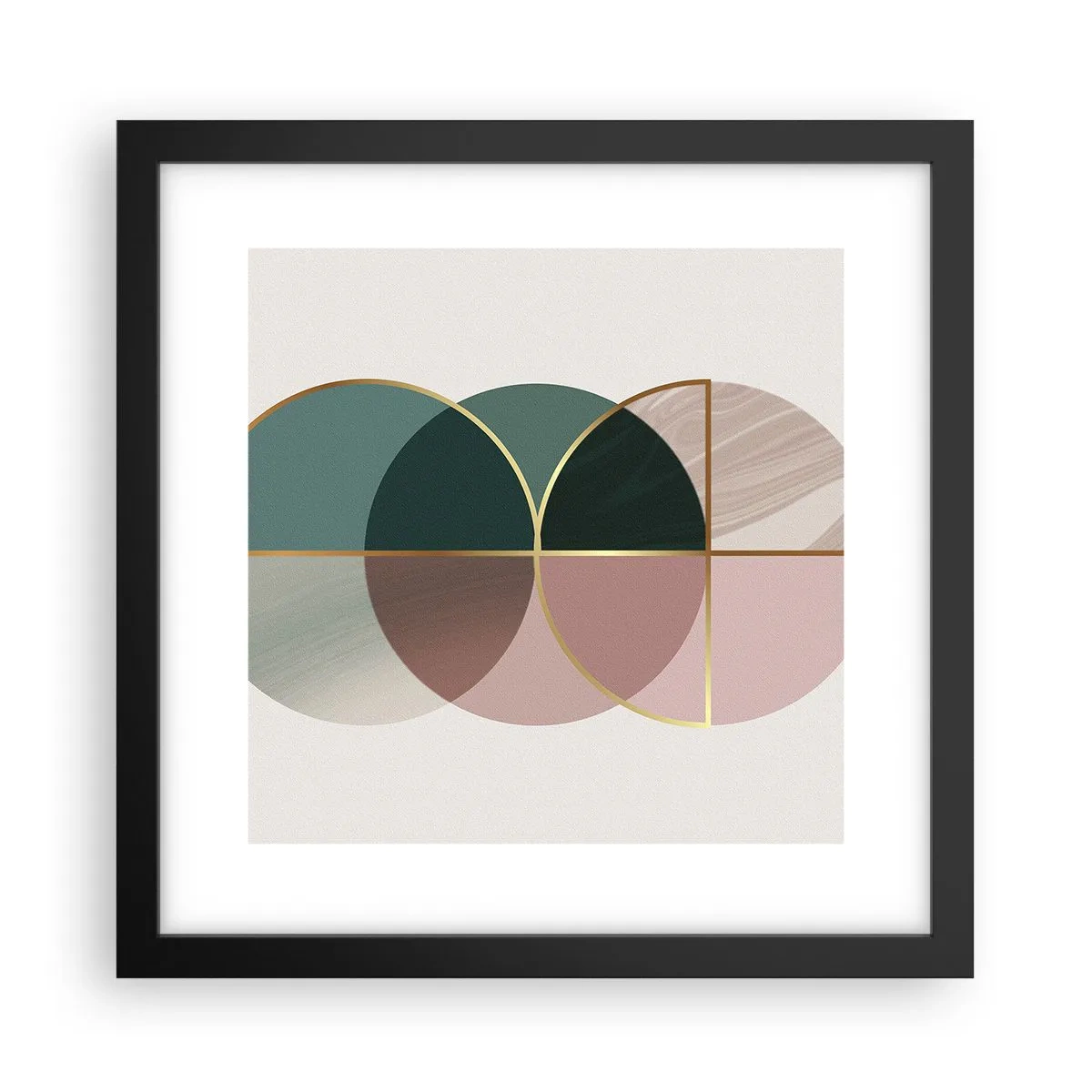 Affiche dans un cadre noir - Poster - Cercles après cercles - 30x30 cm