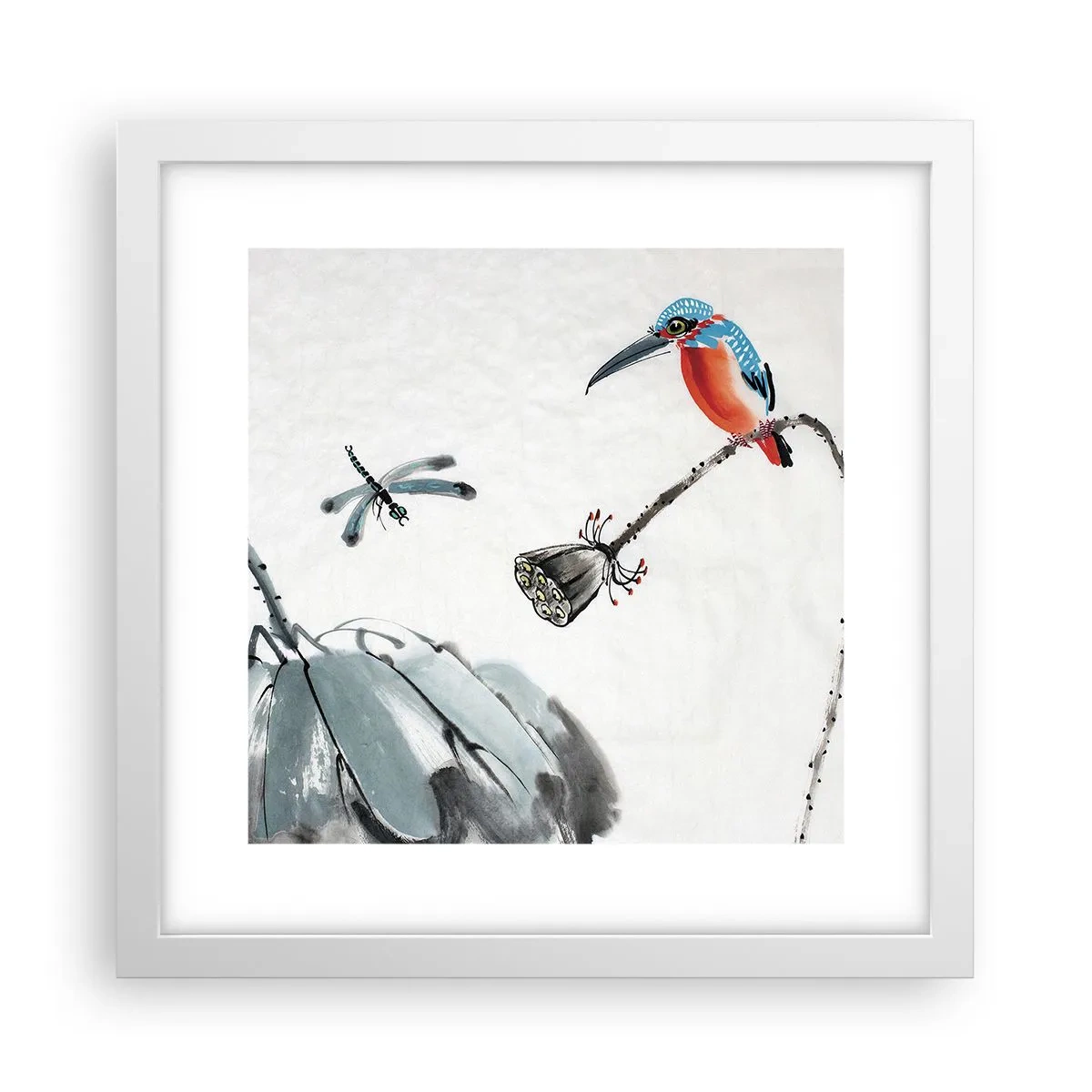 Affiche dans un cadre blanc - Poster - La vie du champ - 30x30 cm