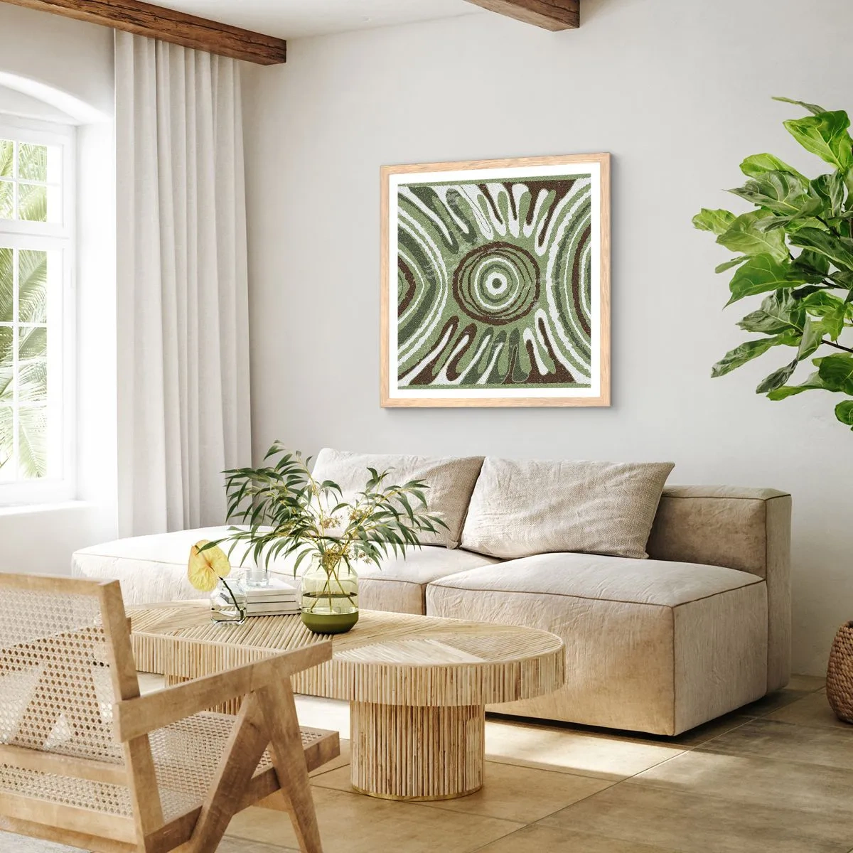 Affiche dans un chêne clair - Poster - Une explosion d'émotions - 50x50 cm