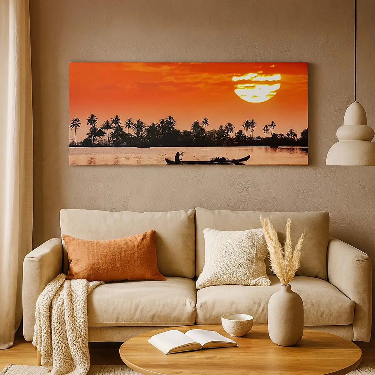 Impression sur toile - Image sur toile - La tranquillité des tropiques au coucher du soleil - 100x40 cm