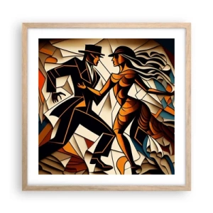 Affiche dans un chêne clair - Poster - Danse de passion et de volupté - 50x50 cm