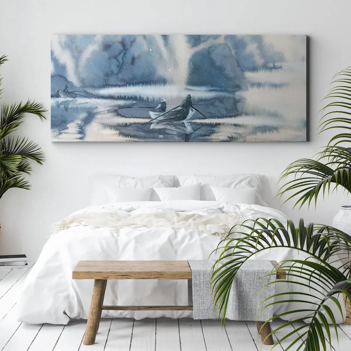 Impression sur toile - Image sur toile - Les pêcheurs dans leur paradis - 90x30 cm