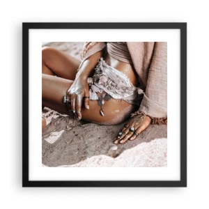 Affiche dans un cadre noir - Poster - Rejeté par la vague? - 40x40 cm