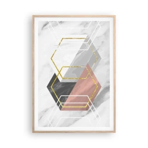 Affiche dans un chêne clair - Poster - Composition en chaîne - 70x100 cm