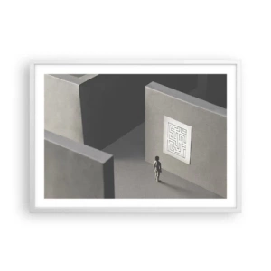 Affiche dans un cadre blanc - Poster - Mais où suis-je? - 70x50 cm