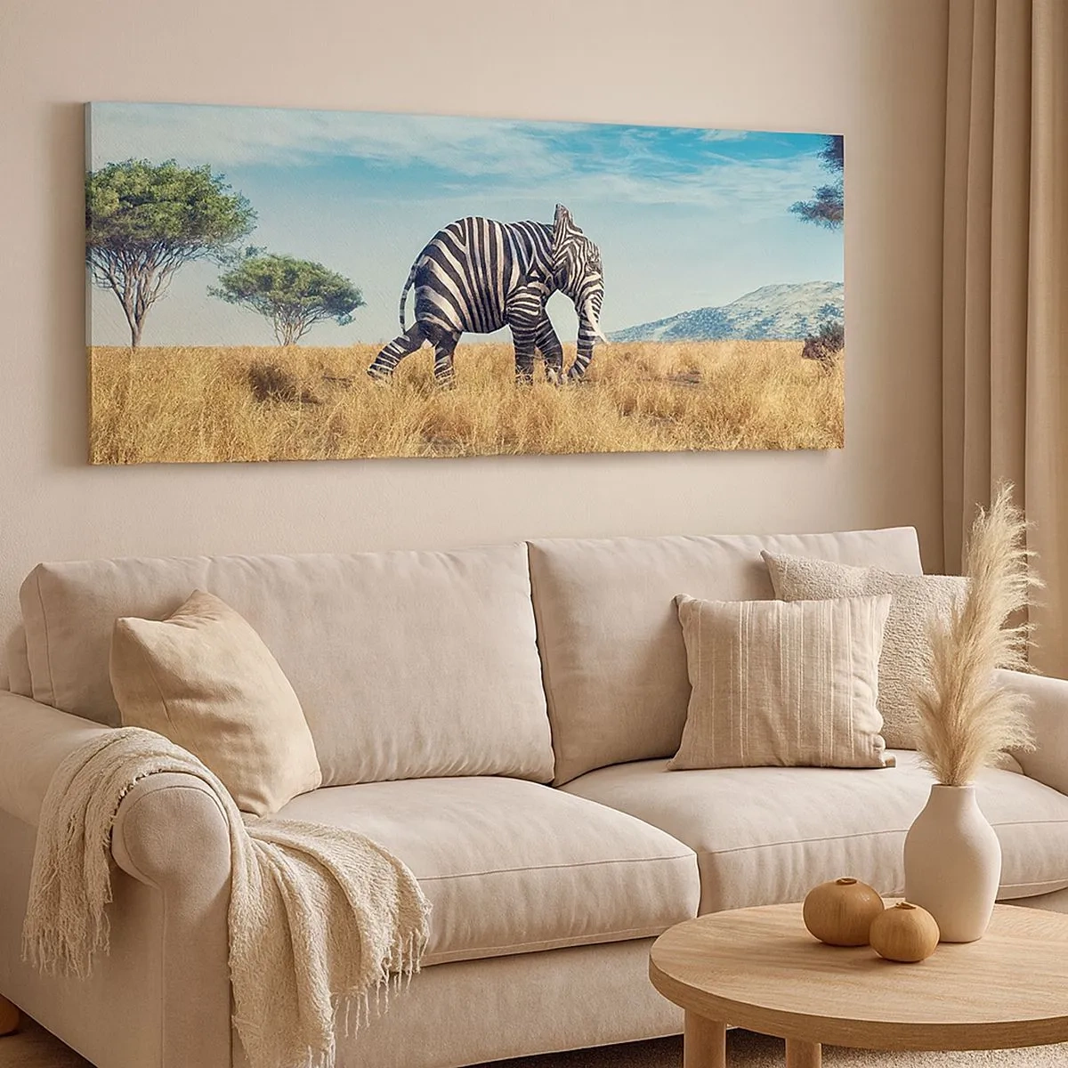 Impression sur toile - Image sur toile - Le gris n'est déjà plus à la mode - 100x40 cm