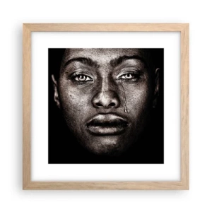 Affiche dans un chêne clair - Poster - Une larme - 30x30 cm