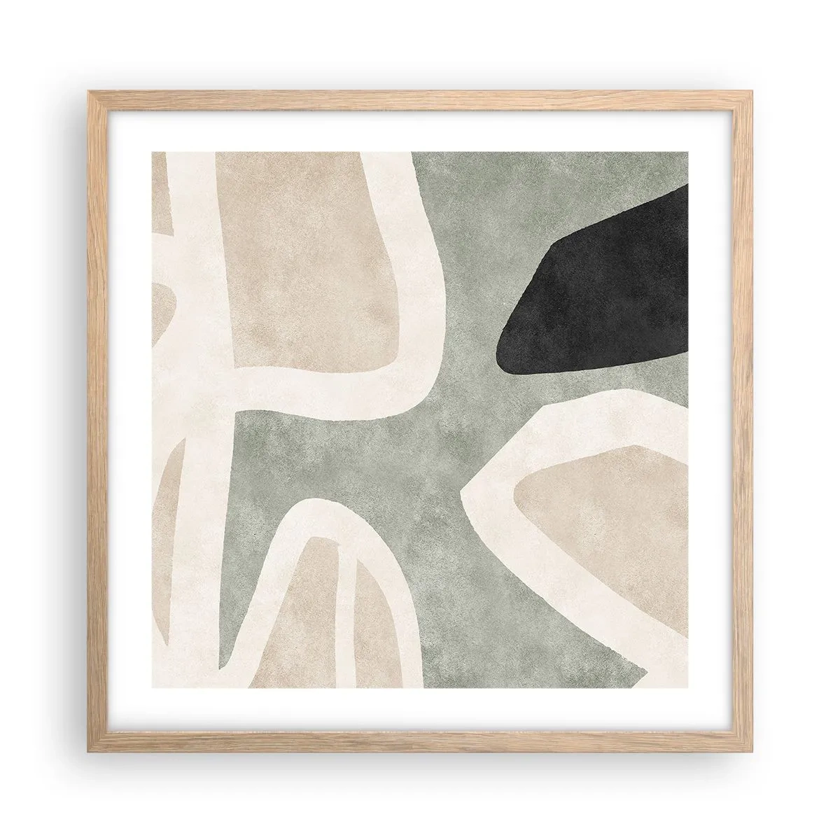 Affiche dans un chêne clair - Poster - Composition pour motif noir - 50x50 cm