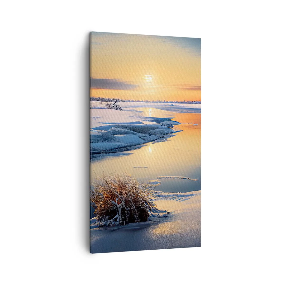 Impression sur toile - Image sur toile - Coucher de soleil d'hiver - 45x80 cm