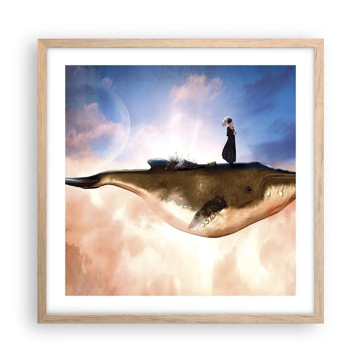 Affiche dans un chêne clair - Poster - Voyage irréel - 50x50 cm