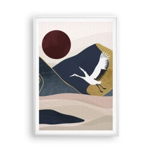 Affiche dans un cadre blanc - Poster - Encore une fois, la journée s'est ÉCOULÉE - 70x100 cm