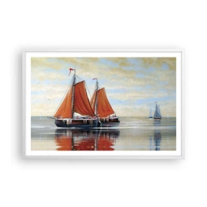 Affiche dans un cadre blanc - Poster - He, navigue, marin - 91x61 cm