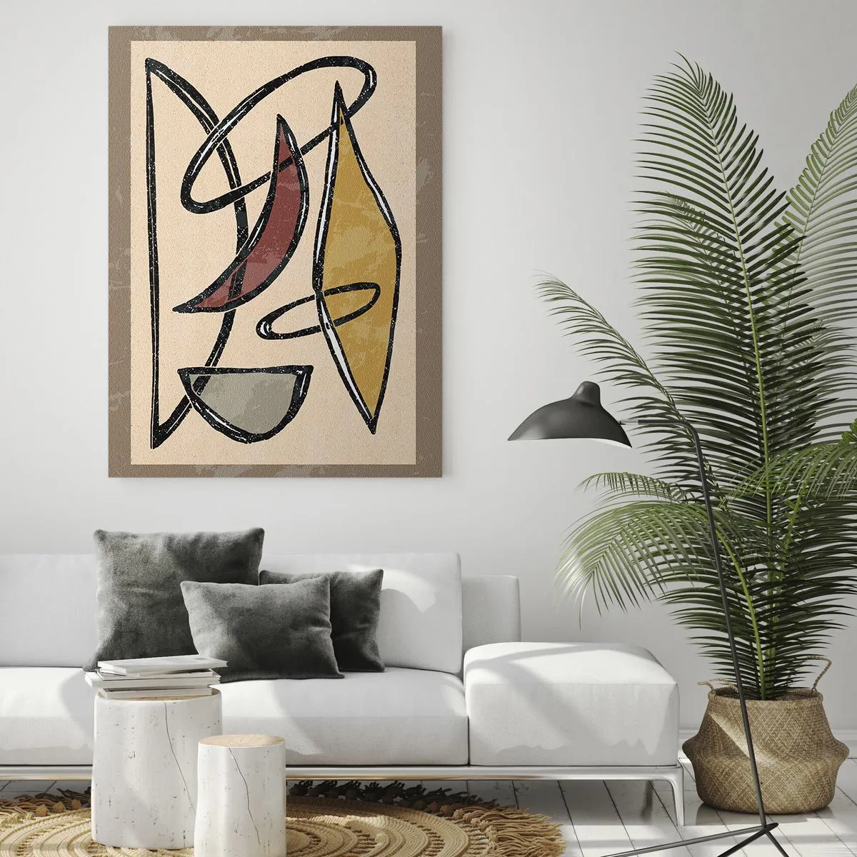 Impression sur verre - Image sur verre - Composition – arcs et ovales - 80x120 cm