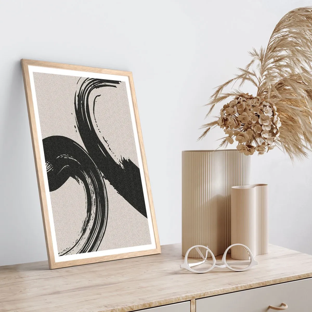 Affiche dans un chêne clair - Poster - Balayage circulaire - 50x70 cm