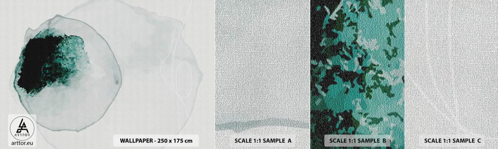 Échantillon de Papier Peint Premium Canvas - Dans une goutte d'eau - Moderne, Minimaliste, Abstraction - 100x30 cm