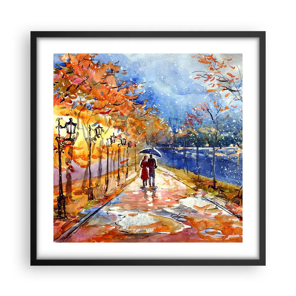 Affiche dans un cadre noir - Poster - Ensemble jusqu'au bout du temps - 50x50 cm