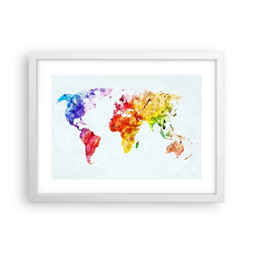 Affiche dans un cadre blanc - Poster - Toutes les couleurs du monde - 40x30 cm