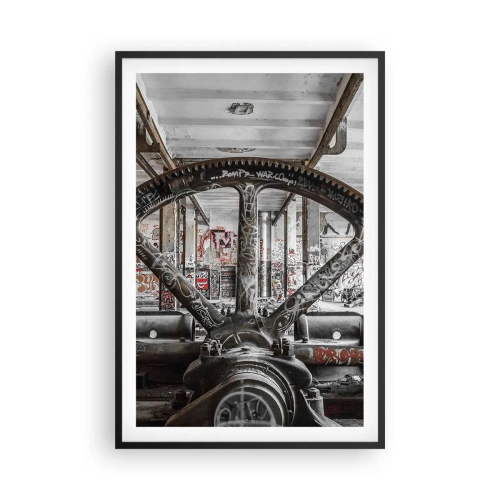 Affiche dans un cadre noir - Poster - Vie secrète d'une usine - 61x91 cm