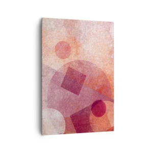 Impression sur toile - Image sur toile - Formes géométriques abstraites dans des tons pastel de rose - 70x100cm - Transformations géométriques en rose - Décoration murale moderne pour le salon et la chambre ARTTOR