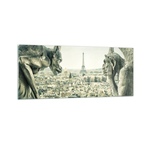 Impression sur verre - Image sur verre - Bavardage parisien - 100x40 cm