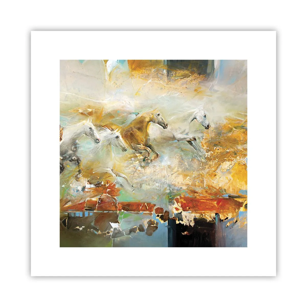 Affiche - Poster - Au galop vers la lumière - 30x30 cm