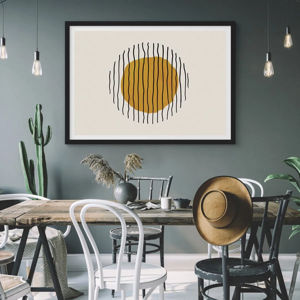 Affiche dans un cadre noir - Poster - Abstraction tremblante de chaleur - 50x40 cm