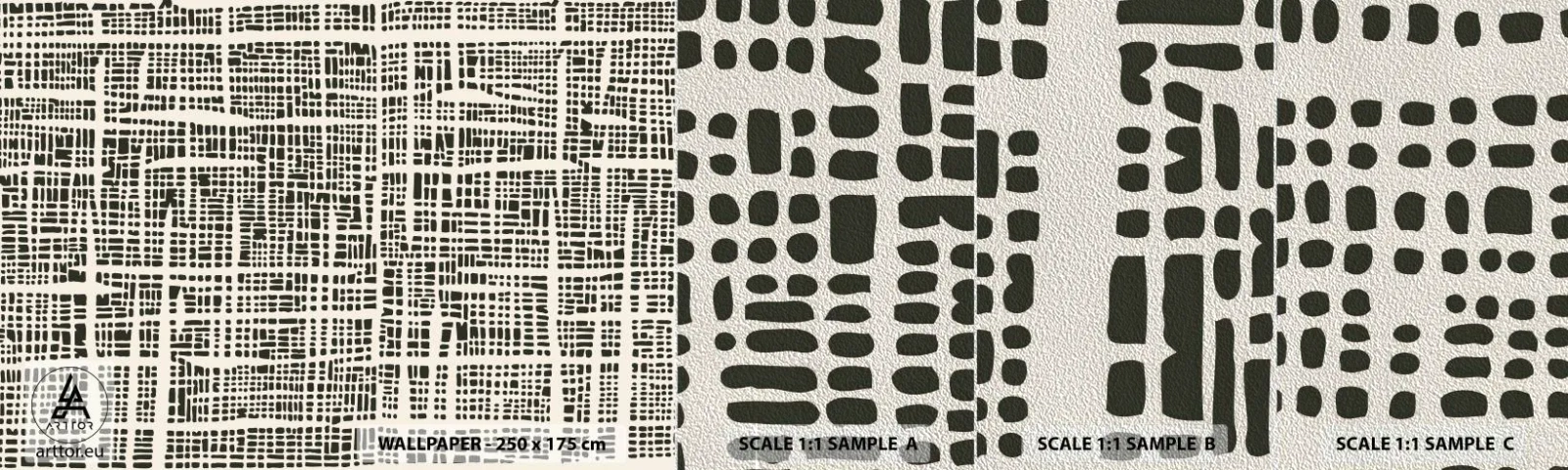 Échantillon de Papier Peint Premium Sand - Composition tissée - Abstraction, Graphique, Morceau - 100x30 cm