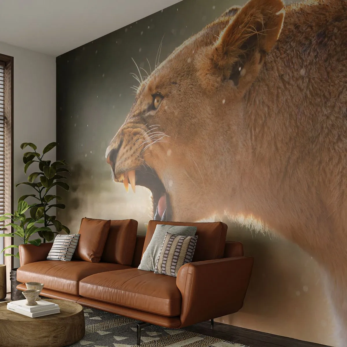 Papier Peint Photo Standard Eco - Essayez de ne pas écouter - Animaux, Lion, Afrique - 400x280 cm