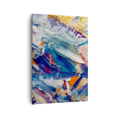 Impression sur toile - Image sur toile - Abstraction colorée avec texture de peinture acrylique - 70x100cm - Confusion des couleurs - Décoration murale moderne pour le salon et la chambre ARTTOR