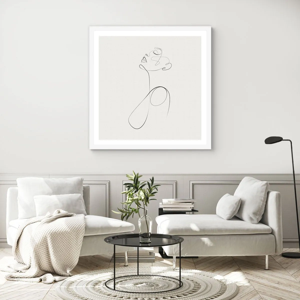 Affiche dans un cadre blanc - Poster - En boucle dans les rêves - 50x50 cm