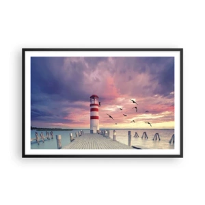 Affiche dans un cadre noir - Poster - C'est l'heure d'aller au port - 91x61 cm