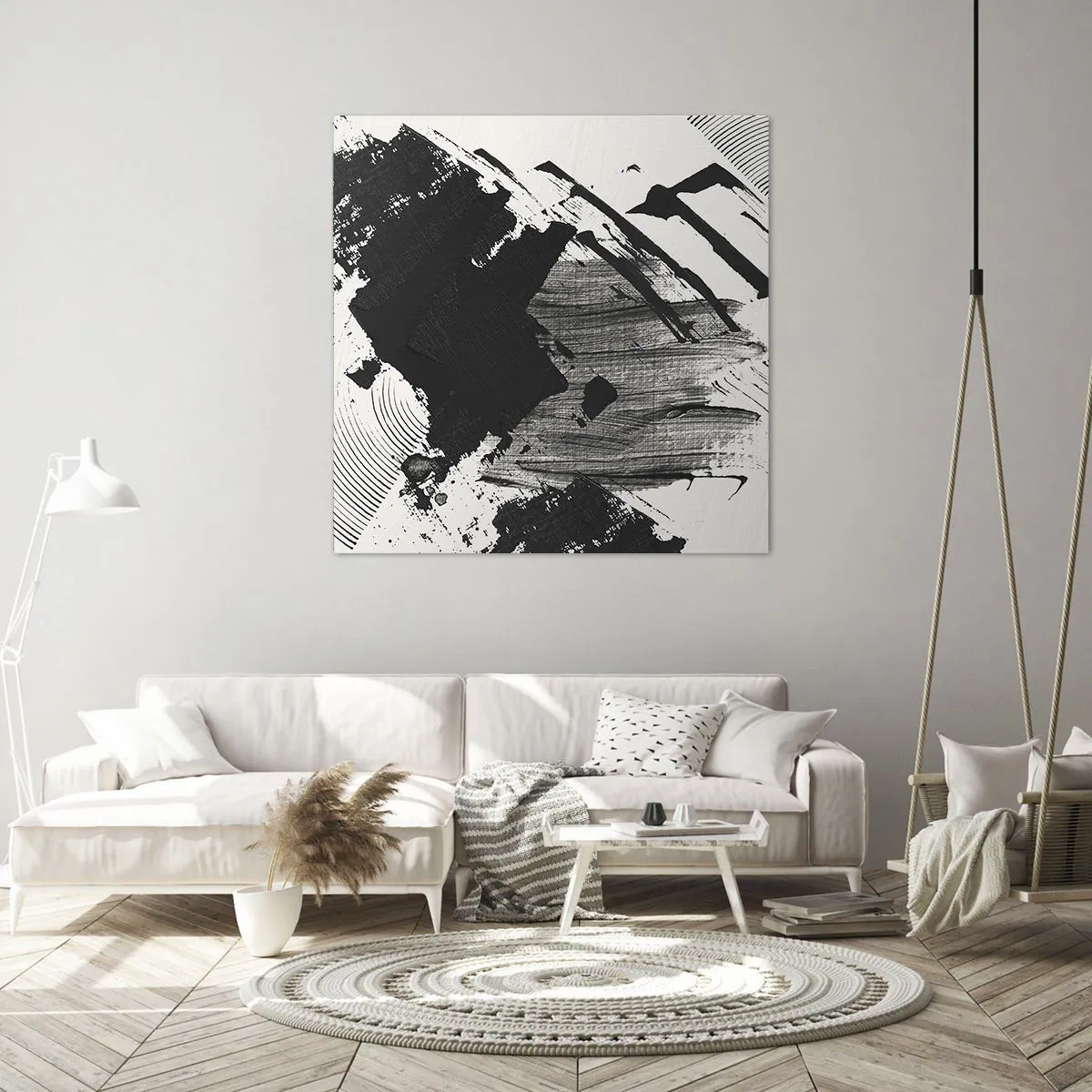 Impression sur toile - Image sur toile - Abstraction – expression du noir - 50x50 cm